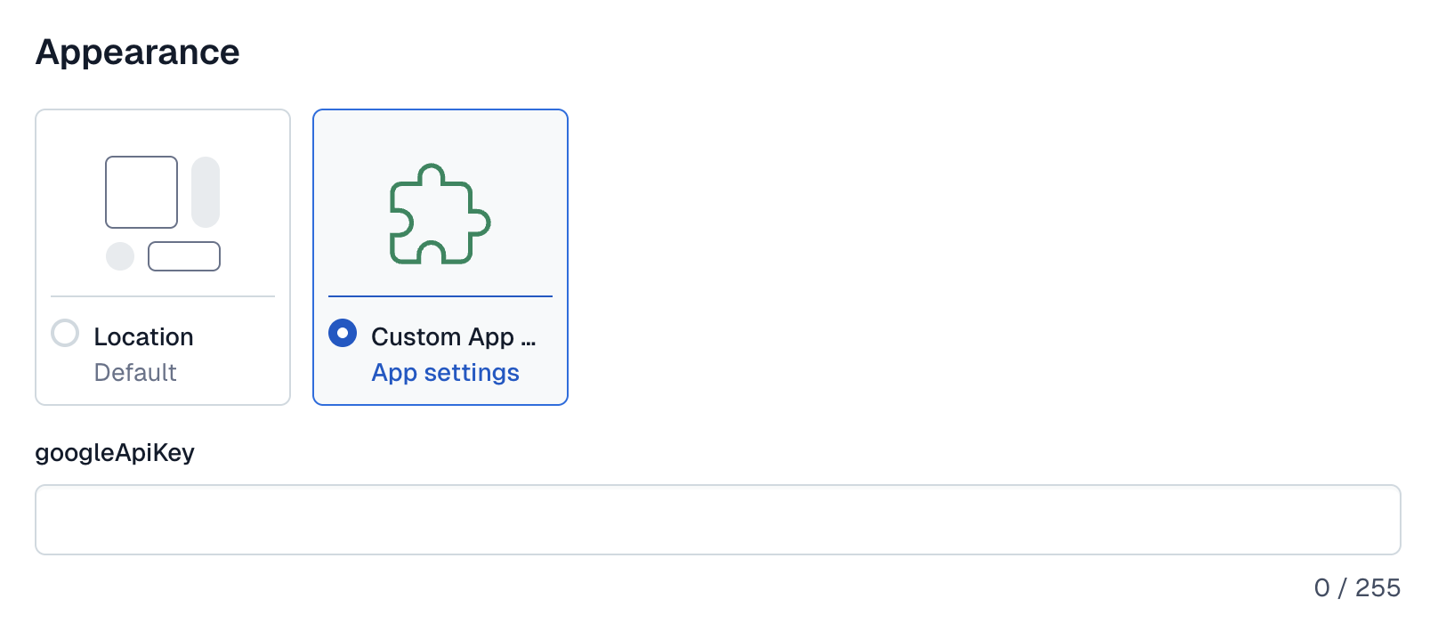 customize location field appearance